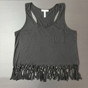 Aeropostale Fringe Top Women's XL Black Y2K Glam Going Out Party